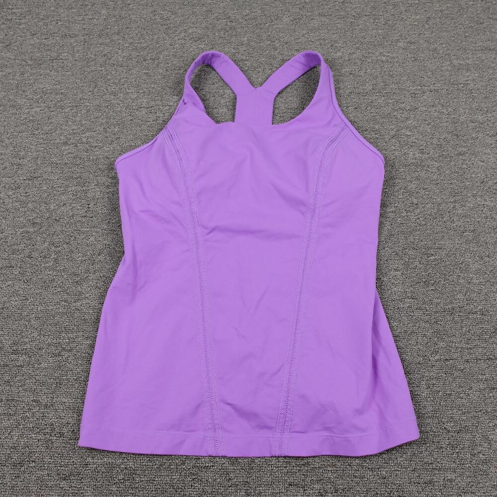 Lululemon Tank Top Womens 12 Purple Built In Bra Racerback Athletic Yoga Gym